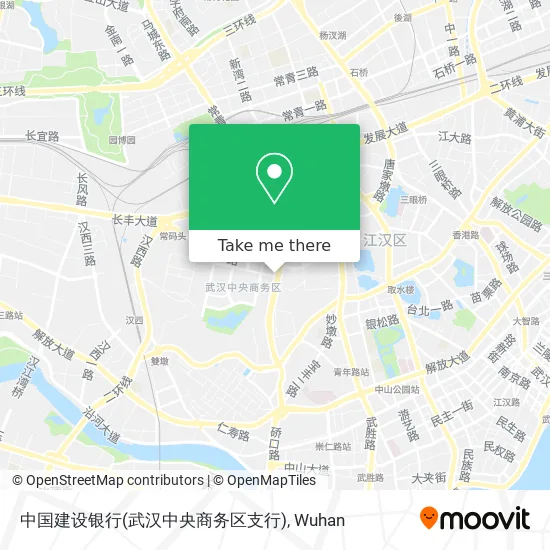 中国建设银行(武汉中央商务区支行) map