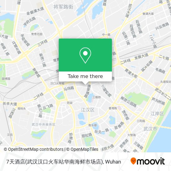 7天酒店(武汉汉口火车站华南海鲜市场店) map