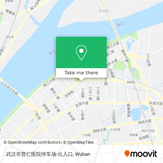 武汉市普仁医院停车场-出入口 map
