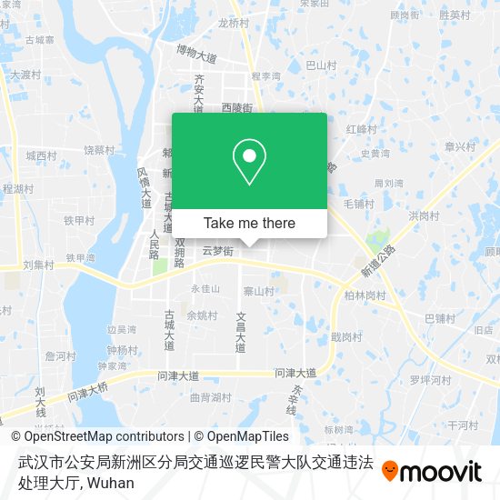 武汉市公安局新洲区分局交通巡逻民警大队交通违法处理大厅 map