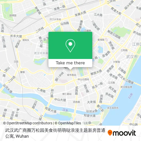 武汉武广商圈万松园美食街萌萌哒浪漫主题新房普通公寓 map