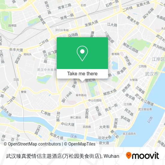 武汉臻真爱情侣主题酒店(万松园美食街店) map