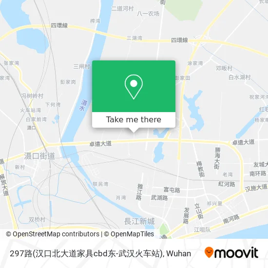 297路(汉口北大道家具cbd东-武汉火车站) map
