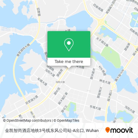 金凯智尚酒店地铁3号线东风公司站-A出口 map