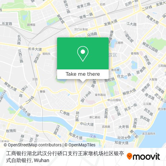 工商银行湖北武汉分行硚口支行王家墩机场社区银亭式自助银行 map