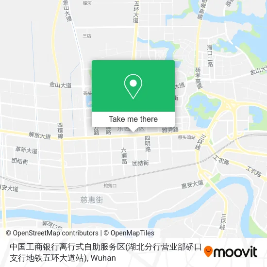 中国工商银行离行式自助服务区(湖北分行营业部硚口支行地铁五环大道站) map