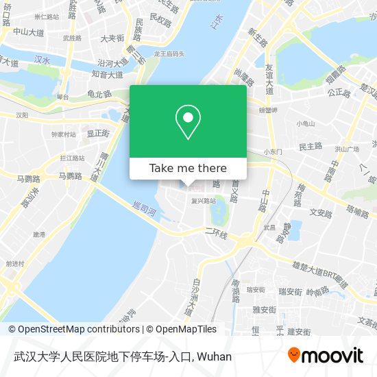 武汉大学人民医院地下停车场-入口 map