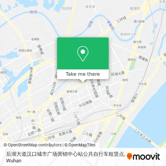 后湖大道汉口城市广场营销中心站公共自行车租赁点 map