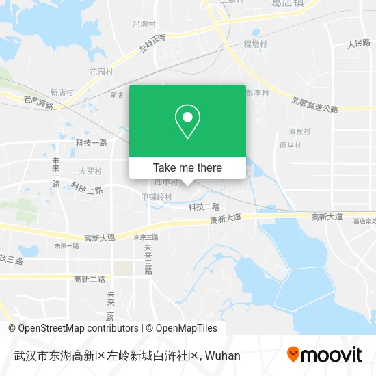 武汉市东湖高新区左岭新城白浒社区 map