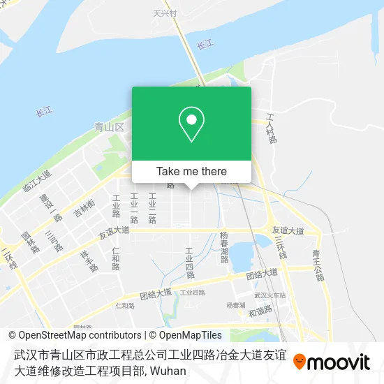 武汉市青山区市政工程总公司工业四路冶金大道友谊大道维修改造工程项目部 map