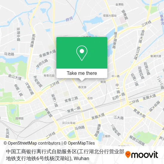 中国工商银行离行式自助服务区(工行湖北分行营业部地铁支行地铁6号线杨汊湖站) map