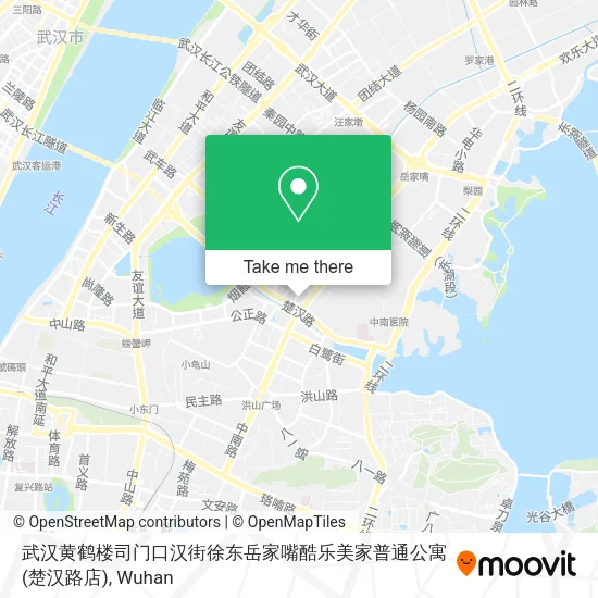 武汉黄鹤楼司门口汉街徐东岳家嘴酷乐美家普通公寓(楚汉路店) map