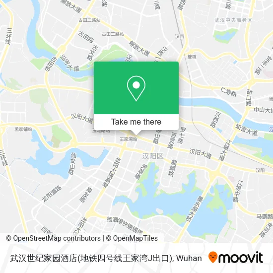武汉世纪家园酒店(地铁四号线王家湾J出口) map