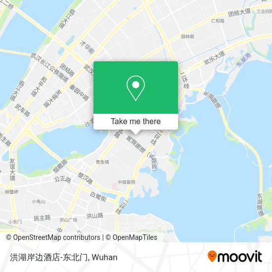 洪湖岸边酒店-东北门 map