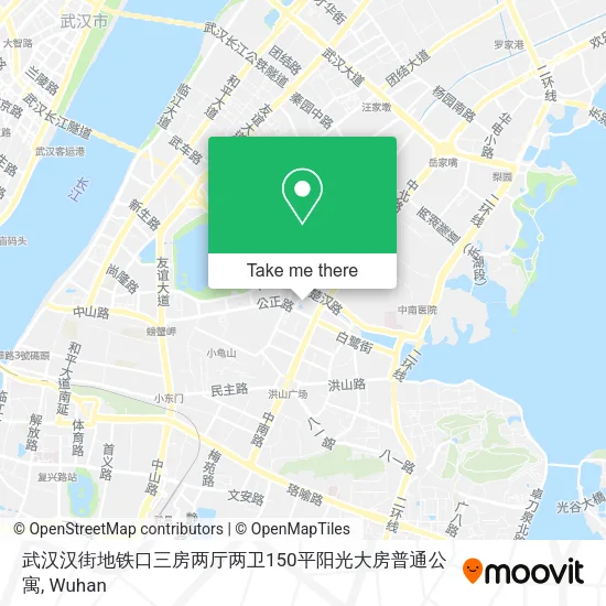 武汉汉街地铁口三房两厅两卫150平阳光大房普通公寓 map
