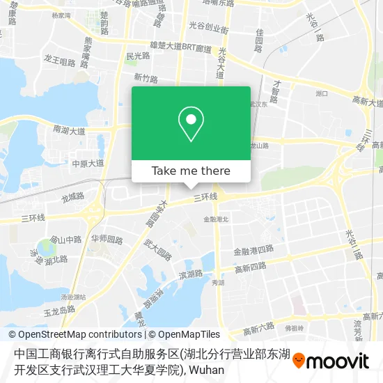 中国工商银行离行式自助服务区(湖北分行营业部东湖开发区支行武汉理工大华夏学院) map