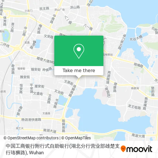 中国工商银行附行式自助银行(湖北分行营业部雄楚支行珞狮路) map