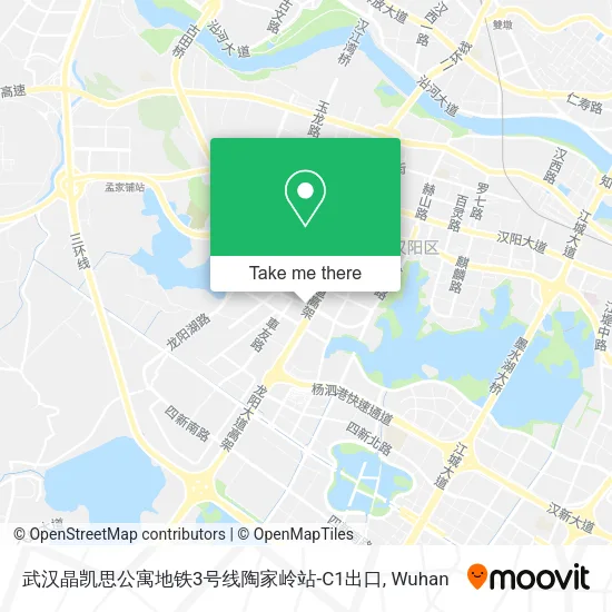 武汉晶凯思公寓地铁3号线陶家岭站-C1出口 map