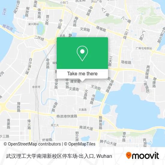 武汉理工大学南湖新校区停车场-出入口 map