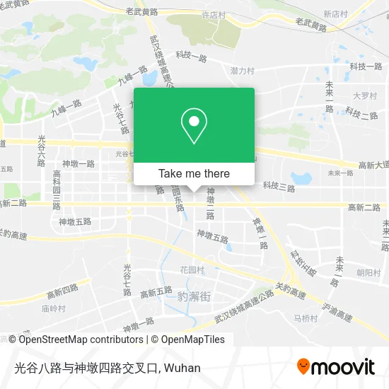光谷八路与神墩四路交叉口 map