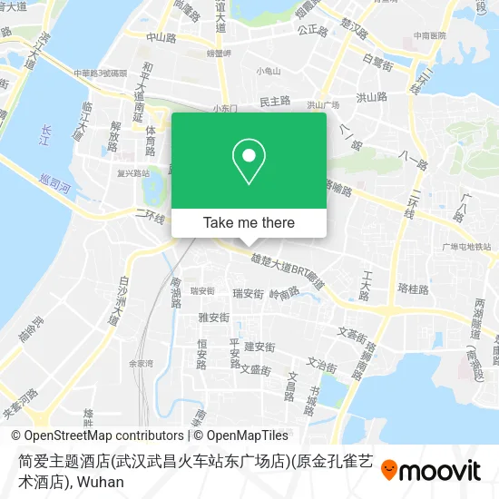简爱主题酒店(武汉武昌火车站东广场店)(原金孔雀艺术酒店) map