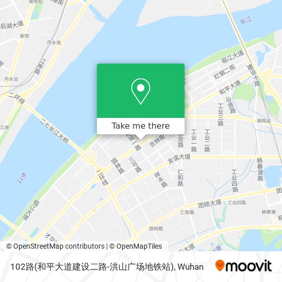 102路(和平大道建设二路-洪山广场地铁站) map
