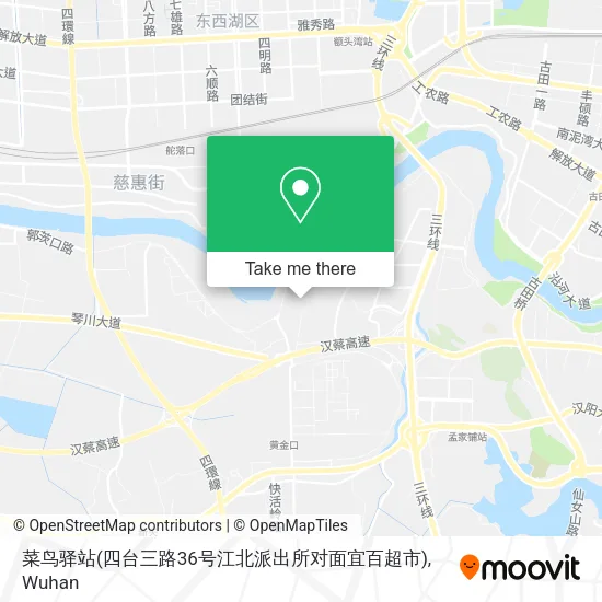 菜鸟驿站(四台三路36号江北派出所对面宜百超市) map