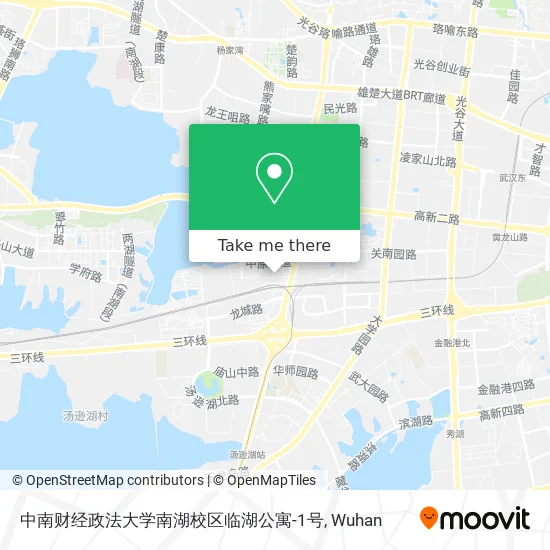 中南财经政法大学南湖校区临湖公寓-1号 map