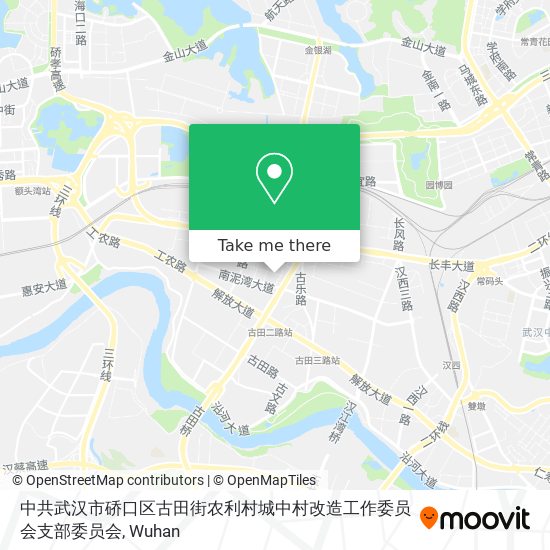 中共武汉市硚口区古田街农利村城中村改造工作委员会支部委员会 map