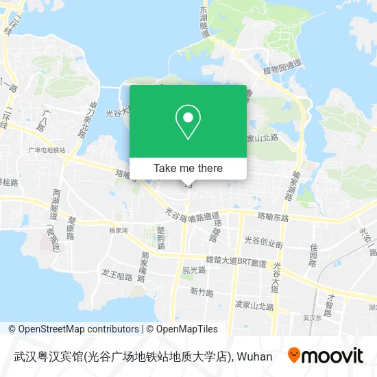 武汉粤汉宾馆(光谷广场地铁站地质大学店) map