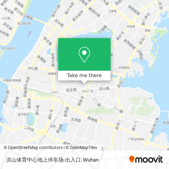 洪山体育中心地上停车场-出入口 map