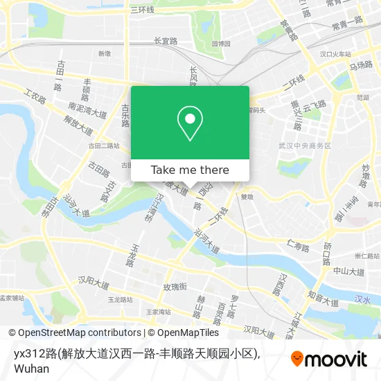 yx312路(解放大道汉西一路-丰顺路天顺园小区) map