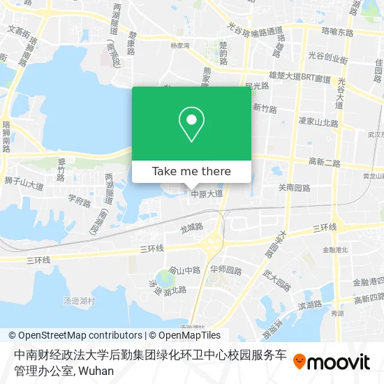 中南财经政法大学后勤集团绿化环卫中心校园服务车管理办公室 map