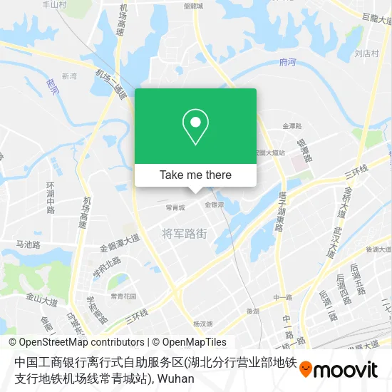 中国工商银行离行式自助服务区(湖北分行营业部地铁支行地铁机场线常青城站) map