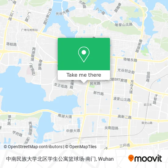 中南民族大学北区学生公寓篮球场-南门 map