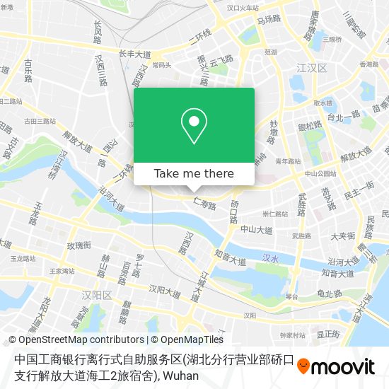 中国工商银行离行式自助服务区(湖北分行营业部硚口支行解放大道海工2旅宿舍) map