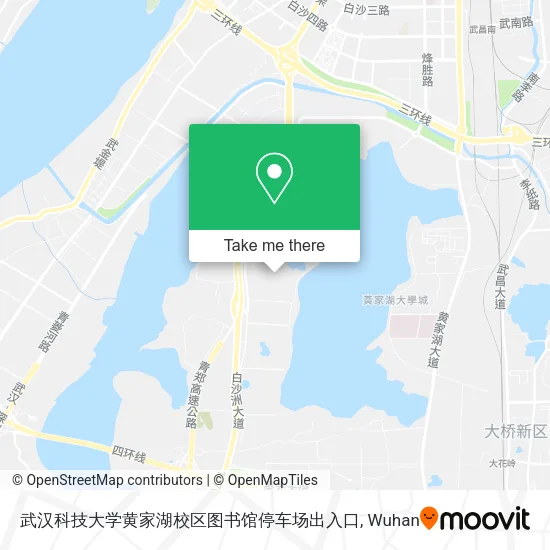 武汉科技大学黄家湖校区图书馆停车场出入口 map