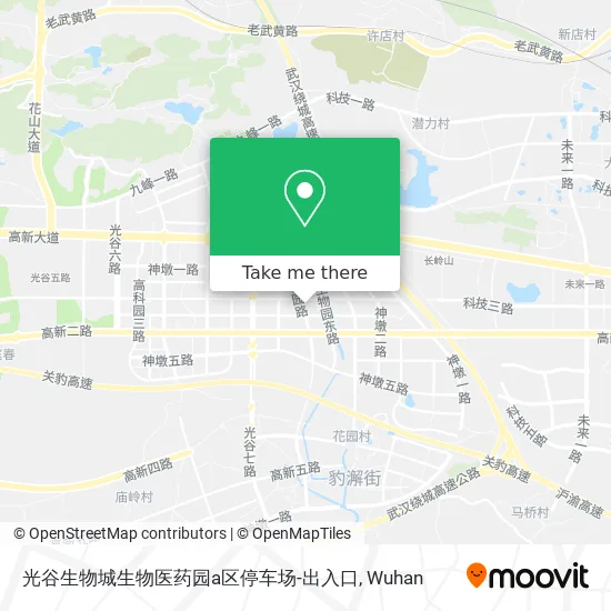 光谷生物城生物医药园a区停车场-出入口 map