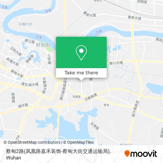 蔡甸2路(凤凰路嘉禾装饰-蔡甸大街交通运输局) map