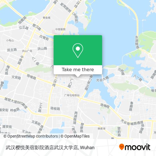 武汉樱悦美宿影院酒店武汉大学店 map