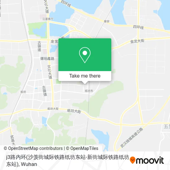 j3路内环(沙羡街城际铁路纸坊东站-新街城际铁路纸坊东站) map