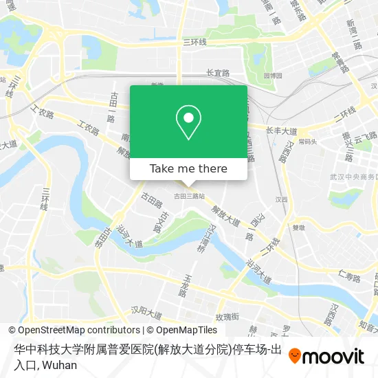 华中科技大学附属普爱医院(解放大道分院)停车场-出入口 map