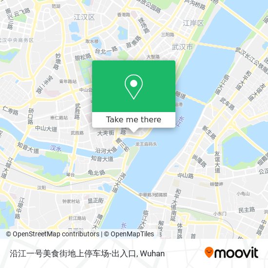 沿江一号美食街地上停车场-出入口 map