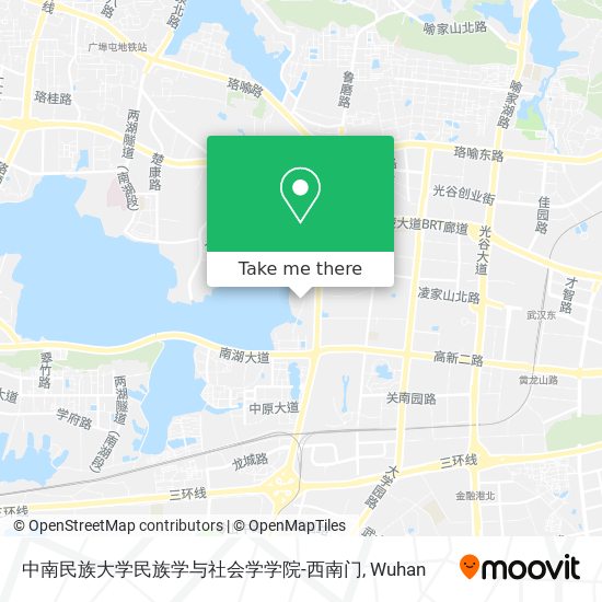 中南民族大学民族学与社会学学院-西南门 map
