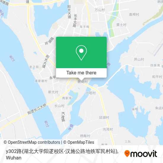 y302路(湖北大学阳逻校区-汉施公路地铁军民村站) map