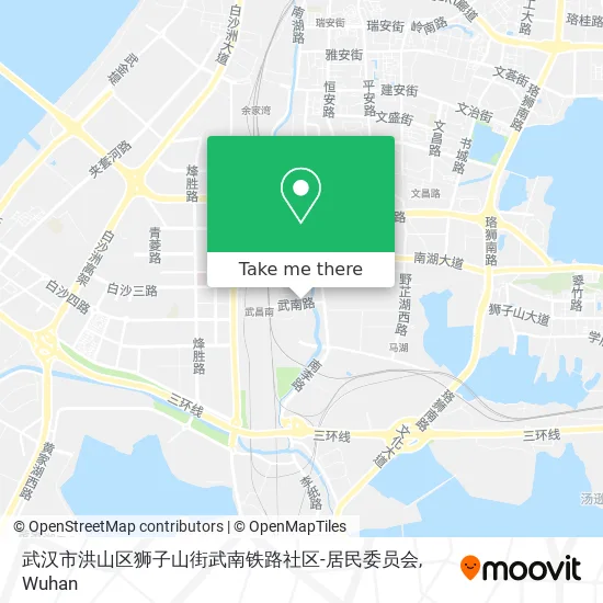 武汉市洪山区狮子山街武南铁路社区-居民委员会 map