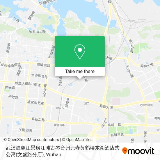 武汉温馨江景房江滩古琴台归元寺黄鹤楼东湖酒店式公寓(文盛路分店) map