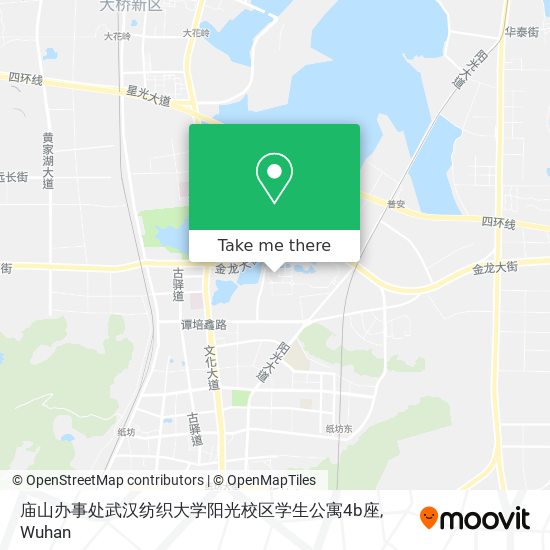 庙山办事处武汉纺织大学阳光校区学生公寓4b座 map