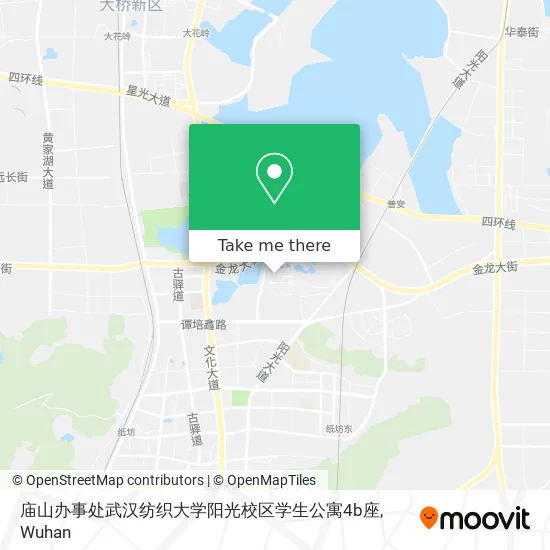 庙山办事处武汉纺织大学阳光校区学生公寓4b座 map