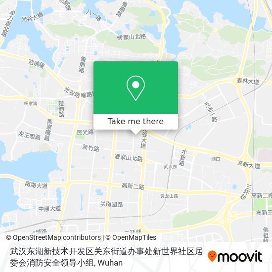 武汉东湖新技术开发区关东街道办事处新世界社区居委会消防安全领导小组 map